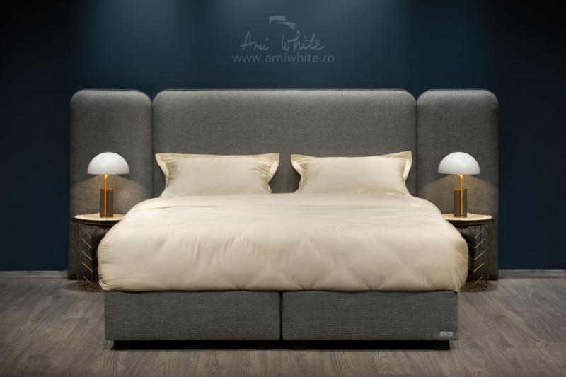 Pat tapițat BoxSpring EVE GRAY