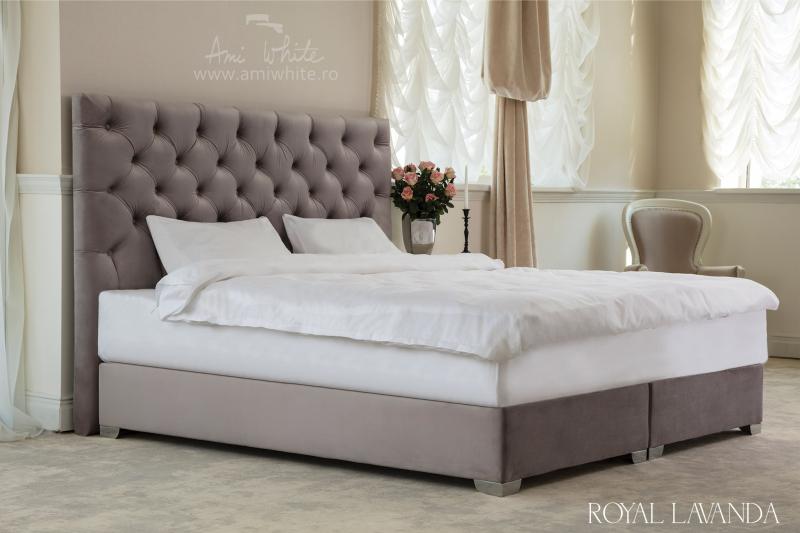 Pat tapițat BoxSpring ROYAL LAVANDA