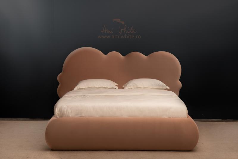 Pat tapițat BoxSpring CARAMEL